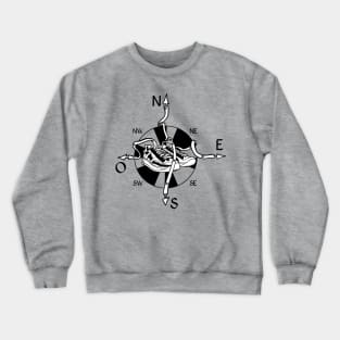 Running and compass in laces Crewneck Sweatshirt